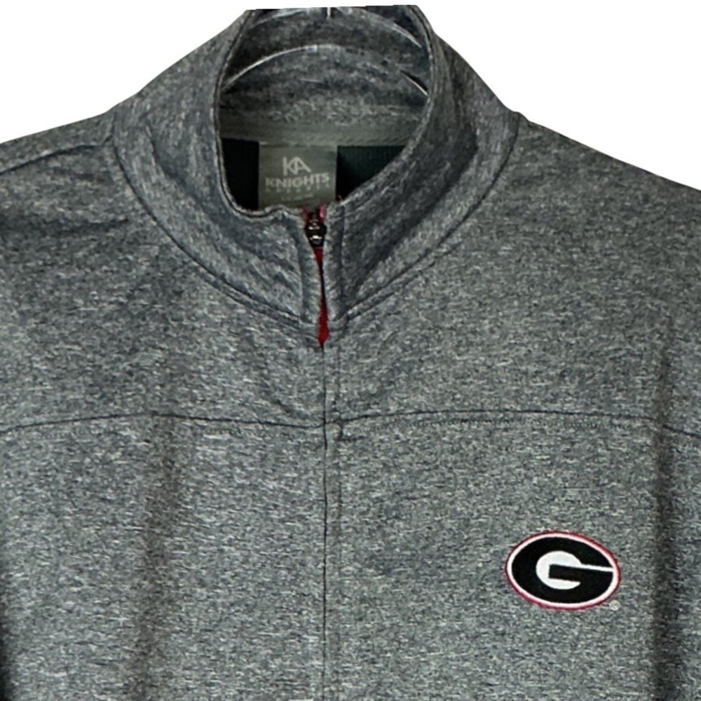 Knights Apparel Georgia Bulldogs Men's Large Pullover Gray Quarter Zip Heathered